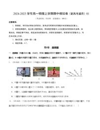 （人教2019）2024年高一物理上学期 期中模拟卷【测试范围：必修一，1~3章】（原卷版+解析版）