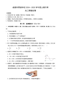 四川省成都市外国语学校2024-2025学年高二上学期第一次月考物理试卷（Word版附答案）