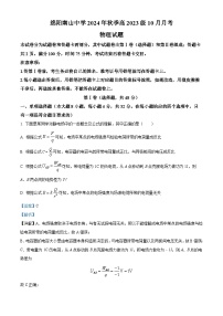 四川省绵阳市南山中学2024-2025学年高二上学期10月月考物理试卷（Word版附解析）