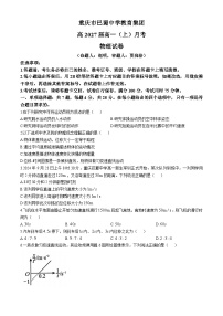 重庆市巴蜀中学（本部）2024-2025学年高一上学期10月月考物理试卷（Word版附答案）