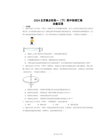 2024北京重点校高一下学期期中物理真题分类汇编：动量定理