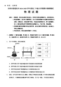 吉林省吉林市2024-2025学年高二上学期期中考试物理试卷（Word版附解析）