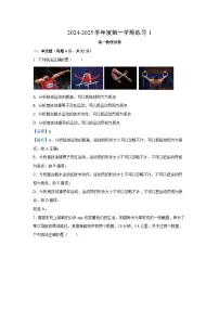 安徽省庐巢联盟2024-2025学年高一上学期第一次月考物理试题（解析版）