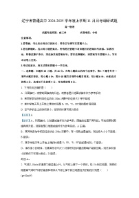 辽宁省普通高中2024-2025学年高一上学期11月月考调研物理试题（解析版）