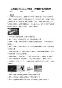 山东省德州市2023-2024学年高一上学期期中考试物理试卷(含答案)
