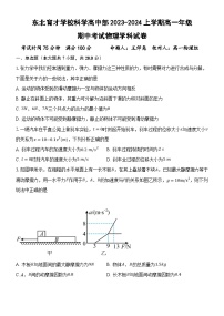 辽宁省沈阳市浑南区东北育才学校2023-2024学年高一上学期期中考试物理试卷