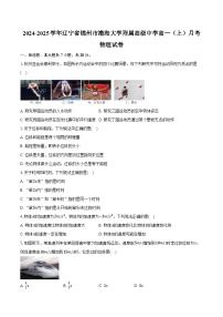 2024-2025学年辽宁省锦州市渤海大学附属高级中学高一（上）月考物理试卷（含答案）