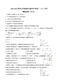 2024-2025学年江苏省扬州市新华中学高二（上）月考物理试卷（10月）（含答案）