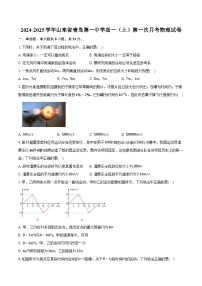 2024-2025学年山东省青岛第一中学高一（上）第一次月考物理试卷（含答案）