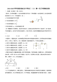 2024-2025学年陕西省延安中学高二（上）第一次月考物理试卷（含答案）