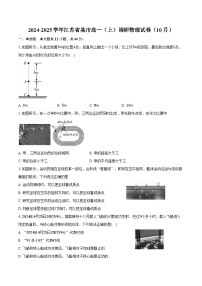 2024-2025学年江苏省某市高一（上）调研物理试卷（10月）（含答案）