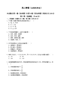 天津市红桥区2024-2025学年高二上学期期中考试物理试题（合格性考试）