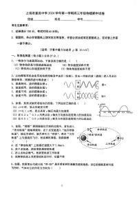 上海市复旦中学2024-2025学年高三上学期期中物理试卷