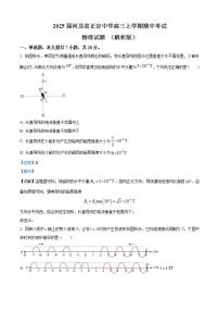 2025届河北省正定中学高三上学期期中考试物理试题 （解析版）