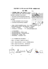北京市第十九中学2024-2025学年高一上学期11月期中物理试题