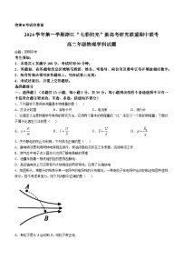 浙江省七彩阳光新高考研究联盟2024-2025学年高二上学期11月期中物理试题