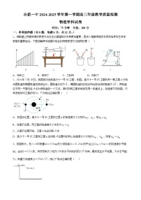 安徽省合肥市第一中学2024-2025学年高三上学期11月教学质量检测物理试卷（Word版附答案）