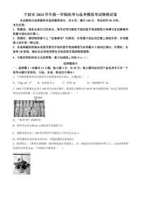 2025届宁波高三上学期11月一模物理试题+答案