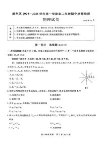 2024北京通州高二上学期期中真题物理试卷