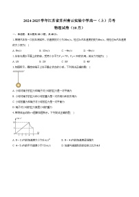 2024-2025学年江苏省苏州青云实验中学高一（上）月考物理试卷（10月）（含答案）