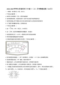 2024-2025学年江苏省苏州十中高二（上）月考物理试卷（10月）（含答案）
