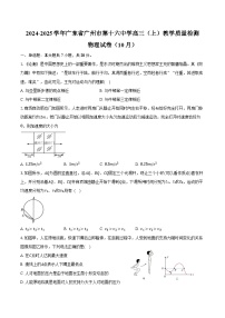 2024-2025学年广东省广州市第十六中学高三（上）教学质量检测物理试卷（10月）（含答案）