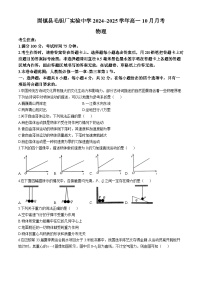 安徽省蚌埠市固镇县毛钽厂实验中学2024-2025学年高一上学期10月月考试物理试题