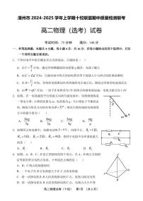 漳州十校联盟2024年高二上学期期中联考物理（选考）试卷+答案