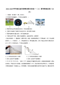 2025湖北省问津教育联合体高一上学期10月联考物理试卷含解析