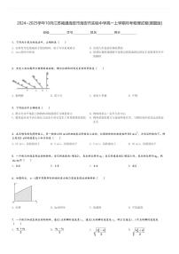 2024～2025学年10月江苏南通海安市海安市实验中学高一上学期月考物理试卷[原题+解析版]