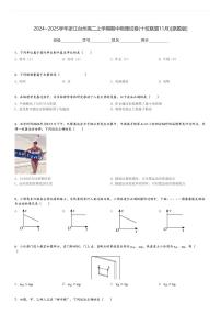 2024～2025学年浙江台州高二上学期期中物理试卷(十校联盟11月)[原题+解析版]