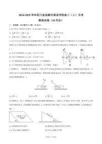 2024～2025学年四川省成都外国语学校高三（上）月考物理试卷（10月份）（含答案）