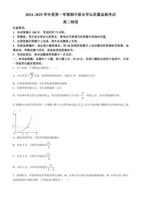 广东省清远市2024～2025学年高二上学期期中考试物理试卷（含答案）