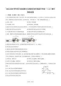 2024～2025学年四川省成都市天府新区实外高级中学高一（上）期中物理试卷（含答案）