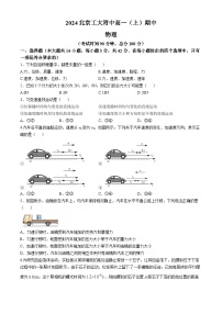 北京市北京工业大学附属中学2024-2025学年高一上学期期中物理试卷（Word版附答案）