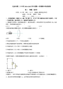 北京市第二十中学2024-2025学年高二上学期期中物理（选考）试卷（Word版附答案）