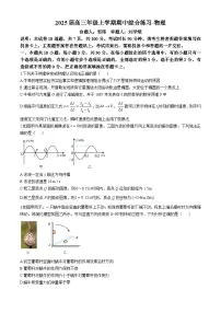 北京市中国人民大学附属中学2024-2025学年高三上学期期中物理试卷（Word版附答案）