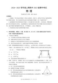 物理-四川省成都市蓉城名校联盟2024-2025学年高二上学期期中考试试题和答案