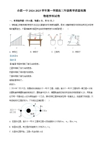 安徽省合肥市第一中学2024-2025学年高三上学期期中质量检测物理试卷（Word版附解析）