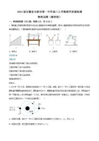 2025届安徽省合肥市第一中学高三上学期教学质量检测物理试题（解析版）