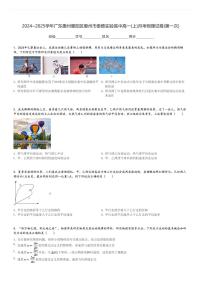 2024～2025学年广东惠州惠阳区惠州市泰雅实验高中高一(上)月考物理试卷(第一次)[原题+解析]