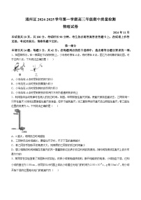 北京市通州区2024-2025学年高三上学期期中物理试卷