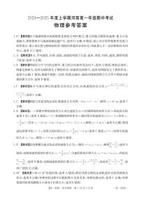 河南省部分学校2024-2025学年高一上学期11月期中物理试题