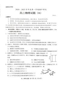 山东省菏泽市2024-2025学年高二上学期期中考试物理试题（B）