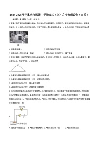 2024-2025学年重庆市巴蜀中学校高三（上）月考物理试卷（10月）（含答案）