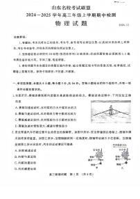 山东名校考试联盟2024-2025学年高三上学期期中检测物理试题（含答案）