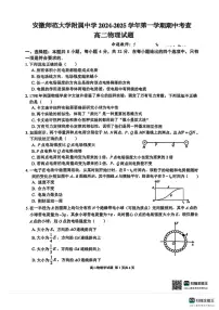 安徽师范大学附属中学2024-2025学年高二上学期期中考试物理试卷（PDF版含答案）