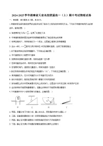 湖南省天壹名校联盟2024-2025学年高一上学期期中考试物理试卷