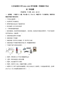 2025泰州中学高二上学期11月期中考试物理含解析