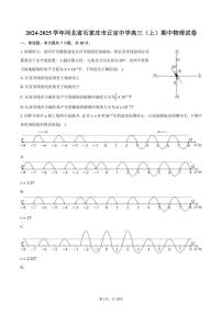 2024～2025学年河北省石家庄市正定中学高三(上)期中物理试卷(含答案)